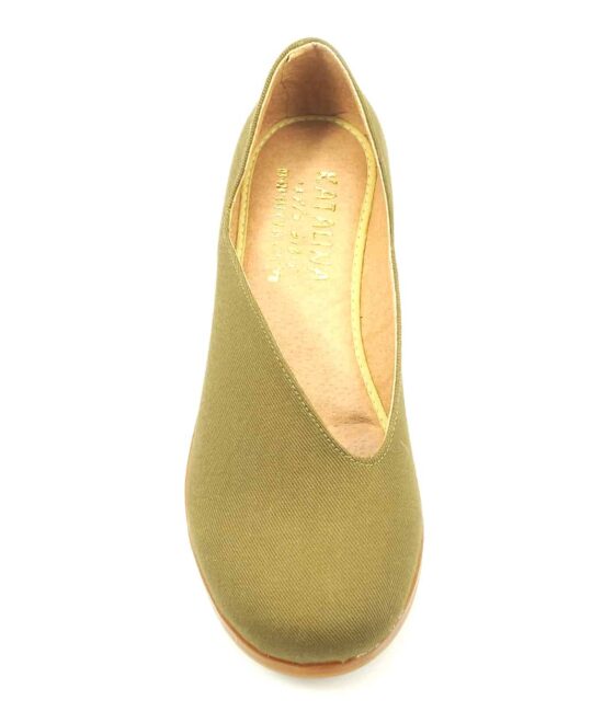 נעל סירה אסימטרי פנימי דגם 200 כותנה זית