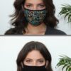 מסכת פנים דו צדדי - עלים צבעוניים/שחור