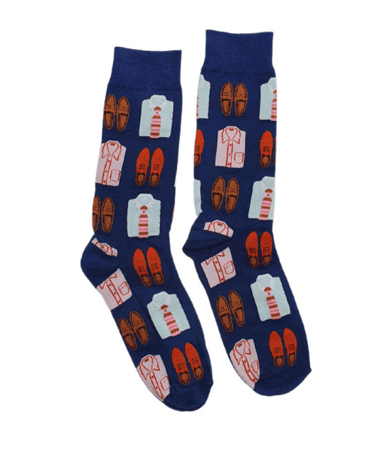 גרביים מעוצבים - חולצה עניבה ונעליים