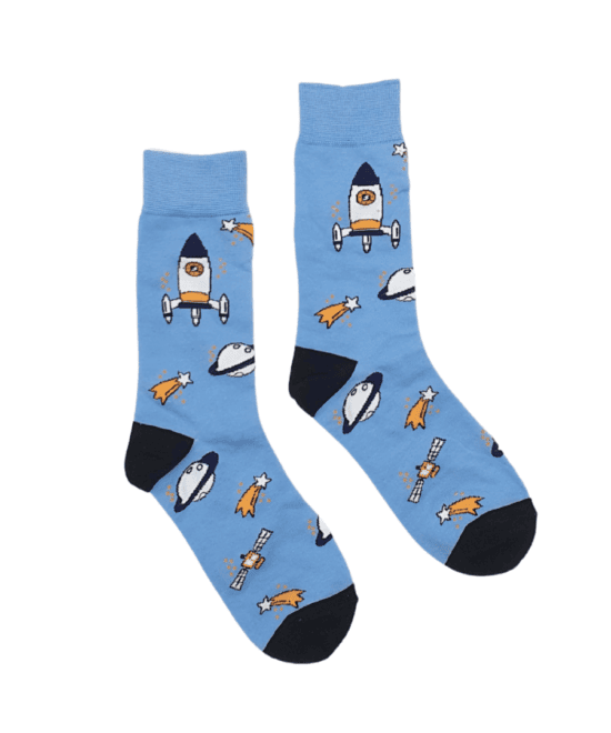 גרביים מעוצבים - חלל רקע תכלת