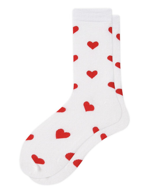 גרביים מעוצבים - לבבות קטנים רקע לבן