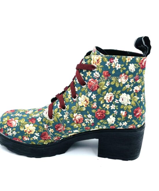 מגפיים חברת עמנואל - צבע טורקיז פרחים כהה