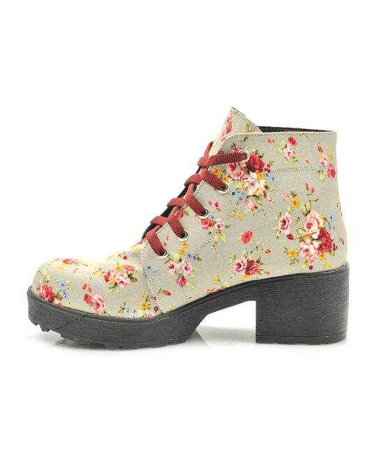 מגפיים לנשים חברת עמנואל - צבע אפור פרחים