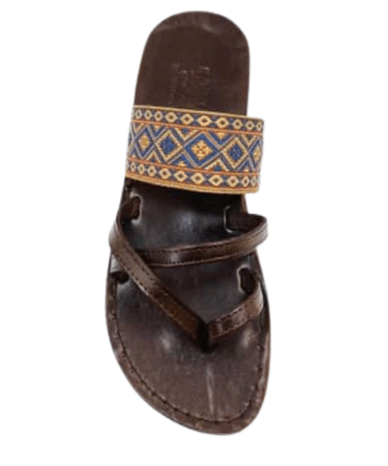 כפכפים תנכיים דגם 34 חום + פס מעוצב