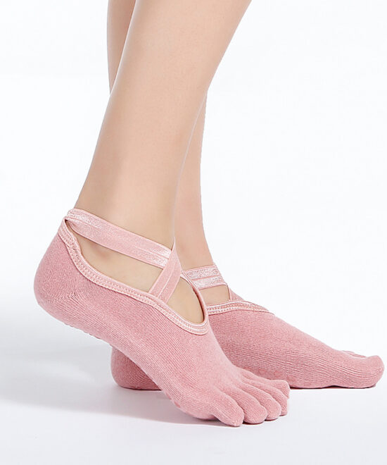 גרבי איקס לפילאטיס אצבעות בודדות סגורות - ורוד