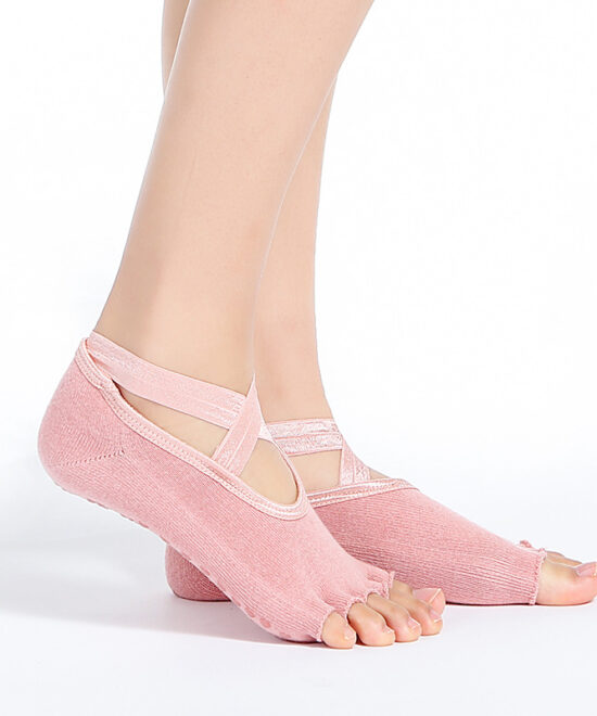 גרבי איקס ללא אצבעות לפילאטיס - ורוד