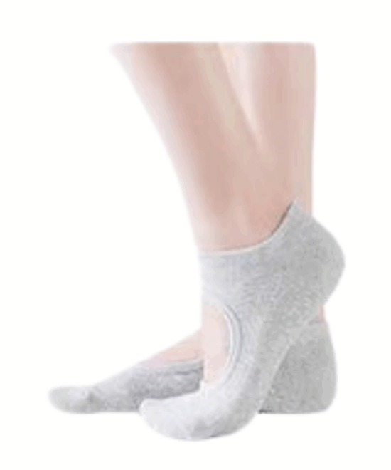 גרבי עיגול סגור לפילאטיס - אפור בהיר