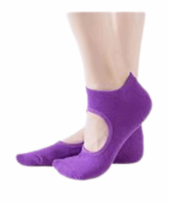 גרבי עיגול סגור לפילאטיס - סגול כהה