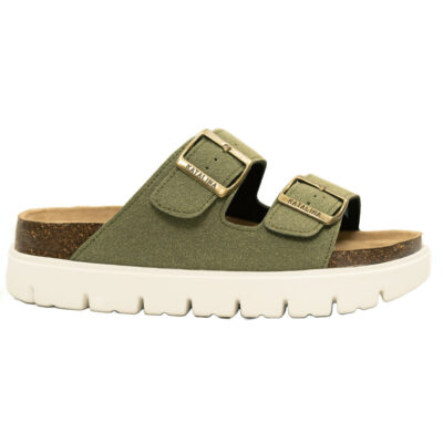 כפכפי נוחות פלטפורמה אורטופדיים 2 אבזמים – זית