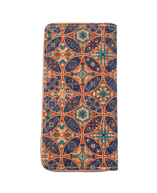 ארנק שעם אמיתי בעיצוב בוהו צבעוני עבודת יד – פסיפס כחול