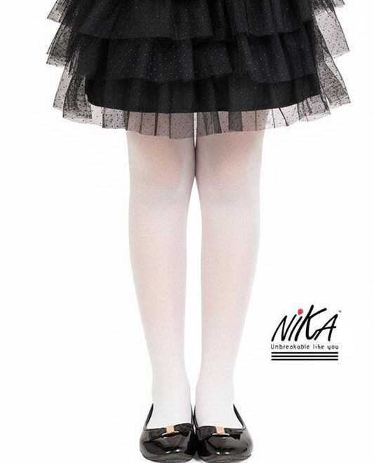 גרביון ללא רכבות ילדות - לבן חלק