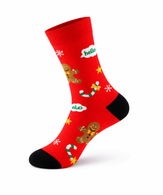 גרביים מעוצבים - איש זנגביל ומקל סוכריות