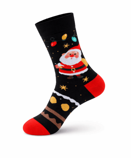 גרביים מעוצבים - סנטה קלאוס שחור