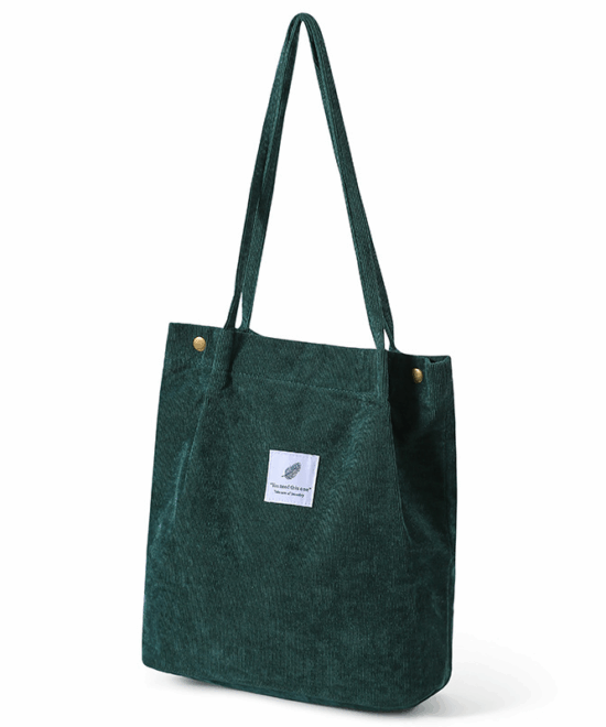 תיק צד קורדרוי - ירוק בקבוק