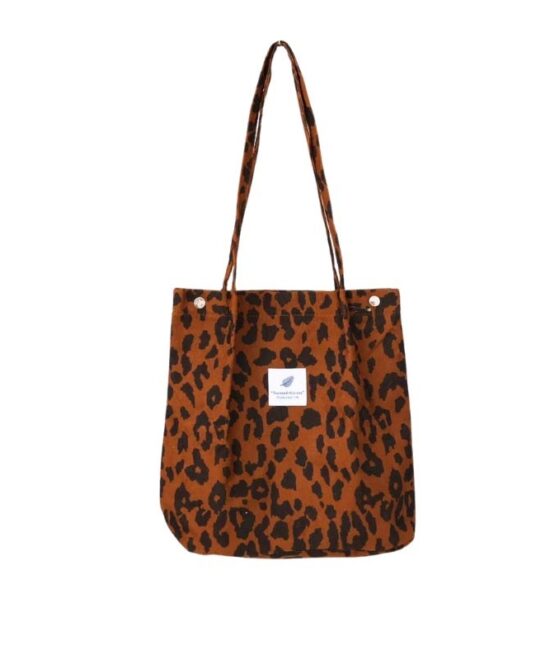 תיק צד קורדרוי - מנומר חום