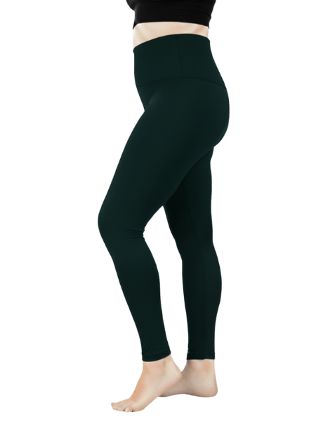 טייץ תרמי - צבע ירוק בקבוק Plus Size