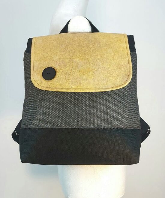 תיק עם שיק - תיק גב ענת חרדל אפור שחור